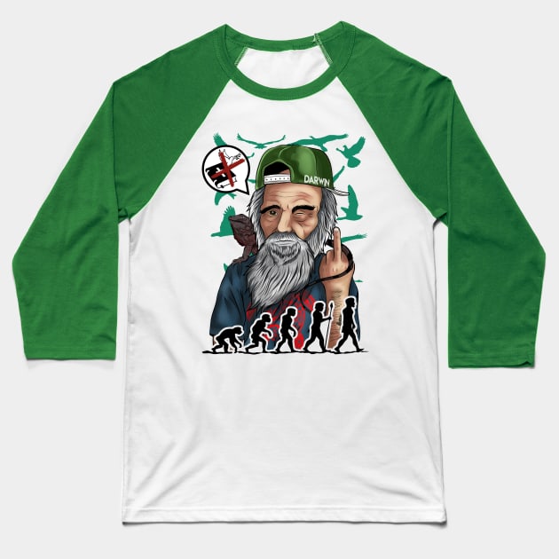 charles darwin cool funny urban Baseball T-Shirt by the house of parodies